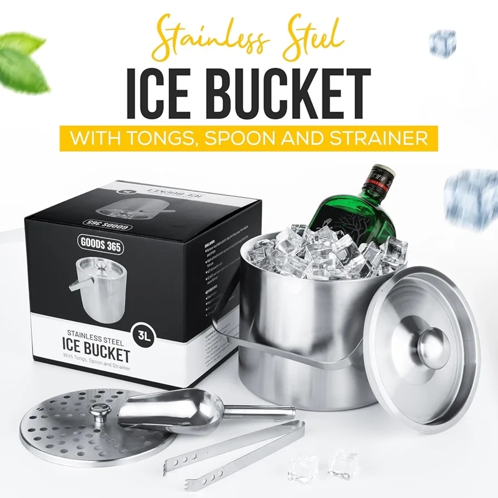 Stainless Steel Ice Bucket Set